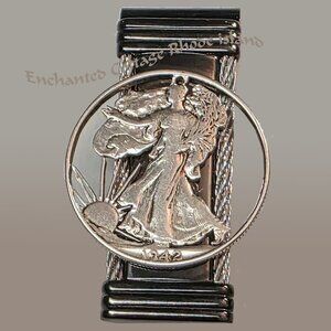 Colibri 1942 Liberty Walking Cut-out Half Dollar Stainless Steel money clip